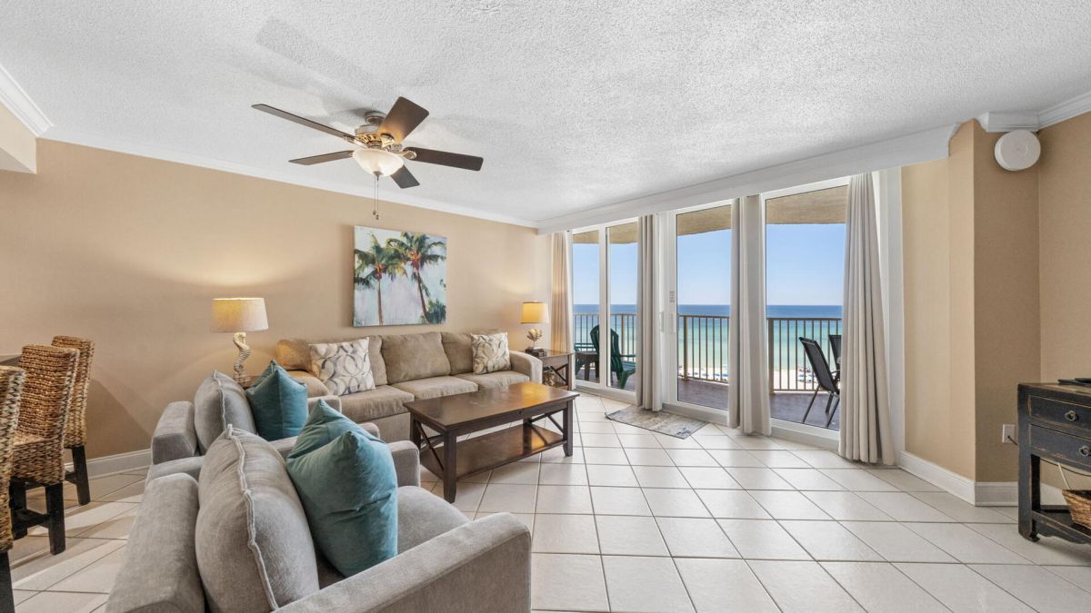Sliding glass doors leading to the balcony off of living room