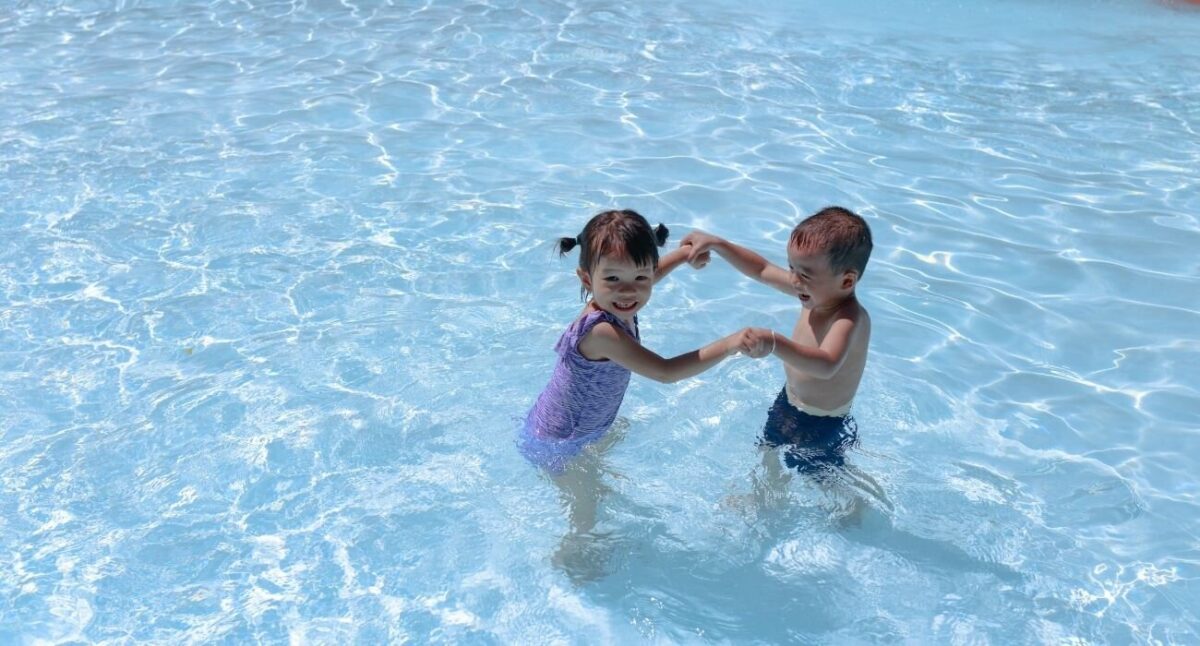 kids playing in water