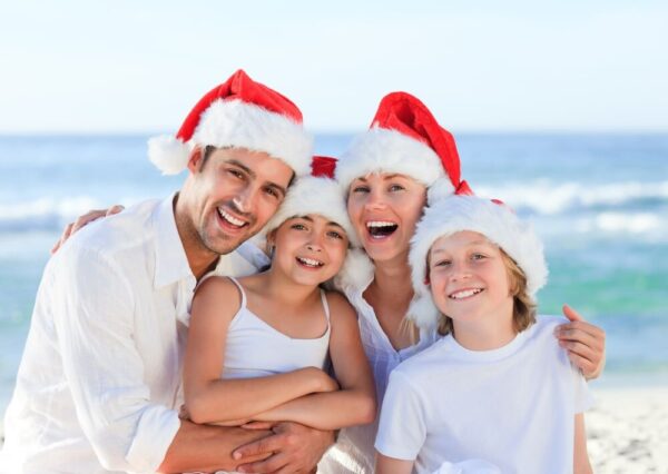 family christmas pictures on the beach