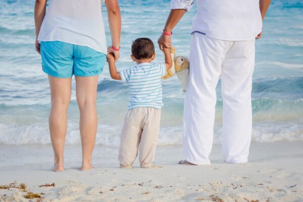 family on the beach