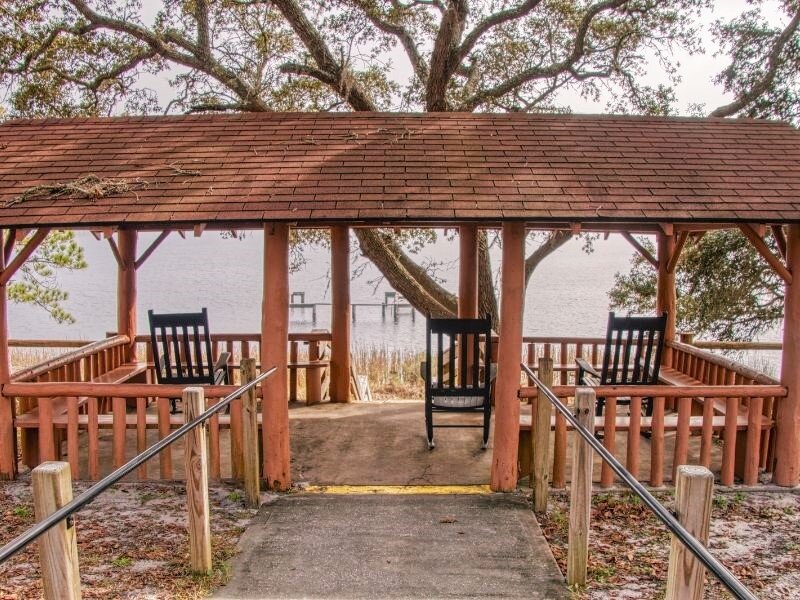 camp helen state park seating and view