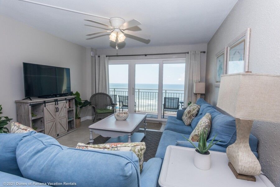 Living room of D-504, a vacation rental in Panama City Beach, Florida
