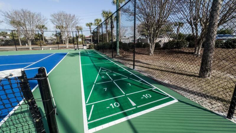 Shuffleboard court.