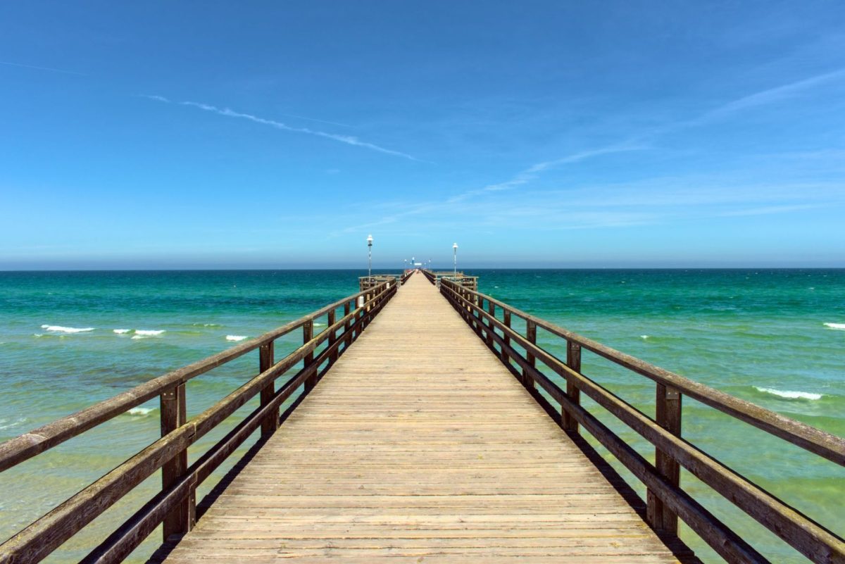 Pier on the ocean in PCB